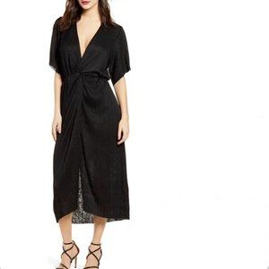 All in Favor Dolman Plissé Midi Dress